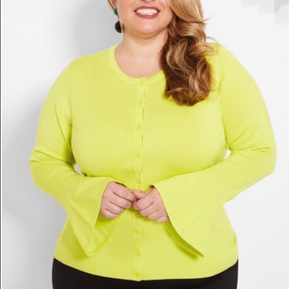 Ashley Stewart Bell Sleeve Basic Cardigan